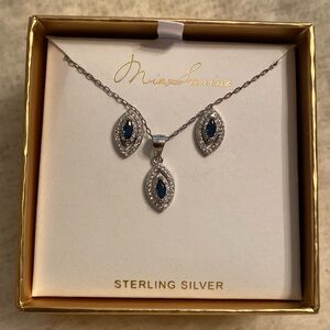 New Sterling Silver Necklace Set